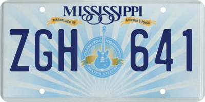 MS license plate ZGH641