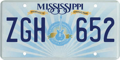 MS license plate ZGH652
