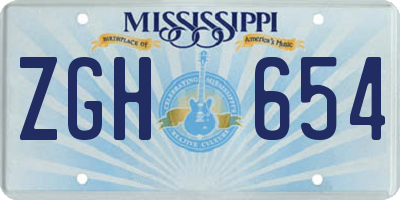 MS license plate ZGH654