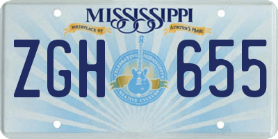 MS license plate ZGH655