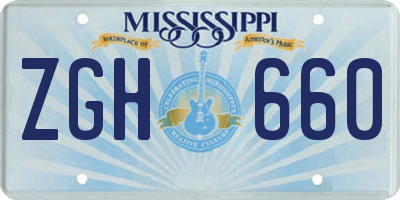 MS license plate ZGH660