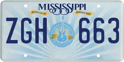 MS license plate ZGH663
