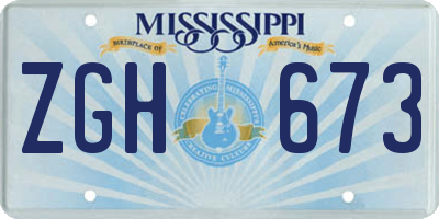 MS license plate ZGH673