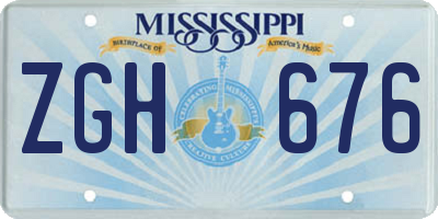 MS license plate ZGH676