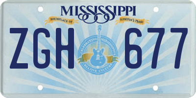 MS license plate ZGH677