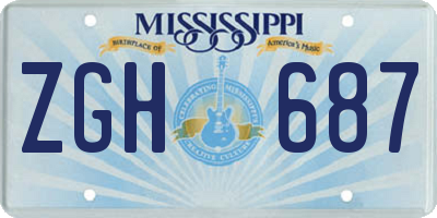 MS license plate ZGH687