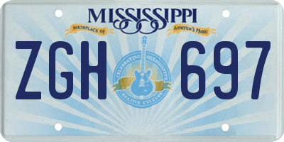 MS license plate ZGH697