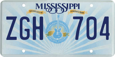 MS license plate ZGH704