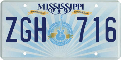 MS license plate ZGH716