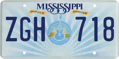 MS license plate ZGH718