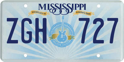 MS license plate ZGH727