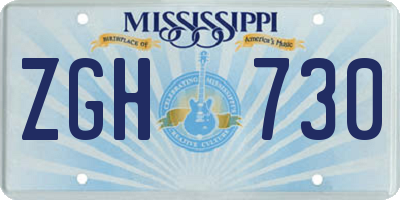 MS license plate ZGH730