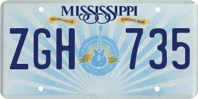 MS license plate ZGH735