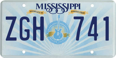 MS license plate ZGH741