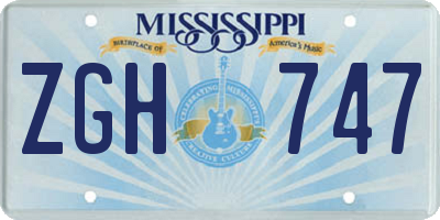 MS license plate ZGH747