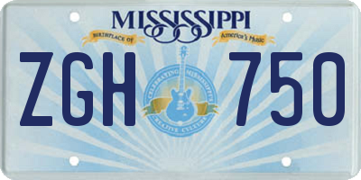 MS license plate ZGH750