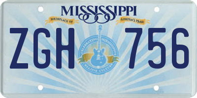 MS license plate ZGH756