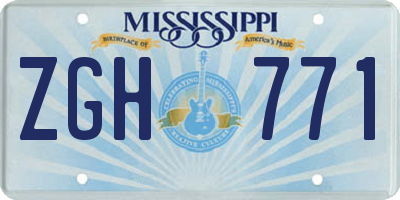 MS license plate ZGH771