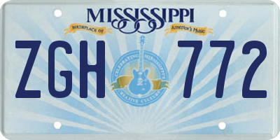 MS license plate ZGH772