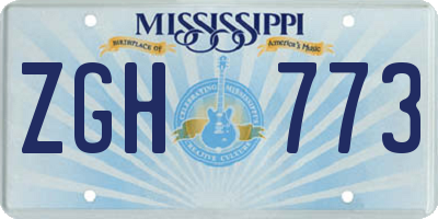 MS license plate ZGH773