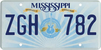 MS license plate ZGH782
