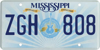 MS license plate ZGH808