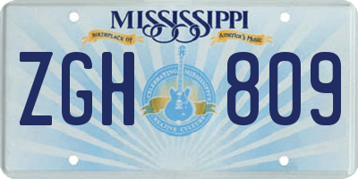 MS license plate ZGH809