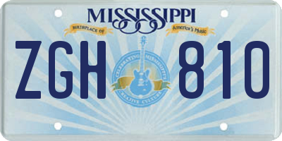 MS license plate ZGH810