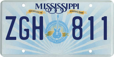 MS license plate ZGH811