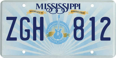 MS license plate ZGH812