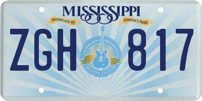 MS license plate ZGH817