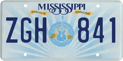 MS license plate ZGH841