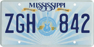 MS license plate ZGH842