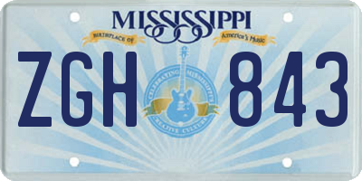 MS license plate ZGH843