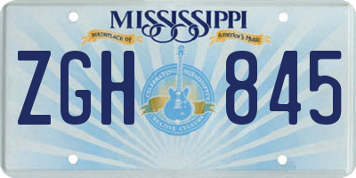 MS license plate ZGH845