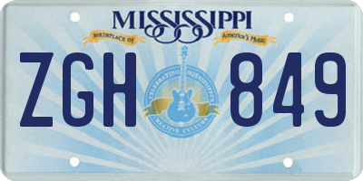 MS license plate ZGH849
