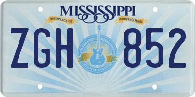 MS license plate ZGH852