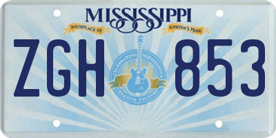 MS license plate ZGH853