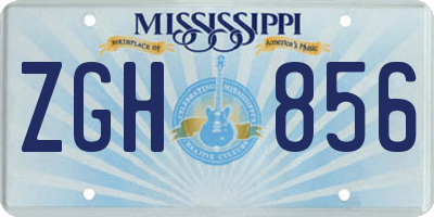 MS license plate ZGH856