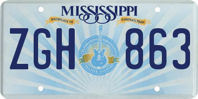 MS license plate ZGH863