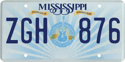 MS license plate ZGH876