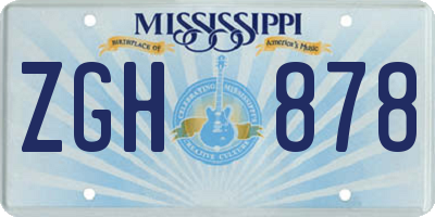 MS license plate ZGH878