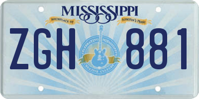 MS license plate ZGH881