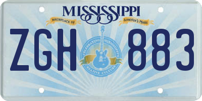 MS license plate ZGH883