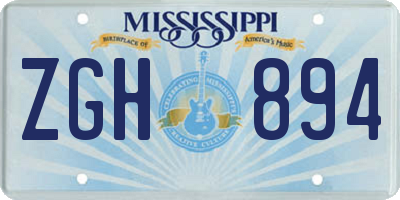 MS license plate ZGH894