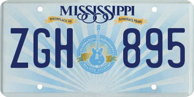 MS license plate ZGH895