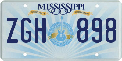 MS license plate ZGH898
