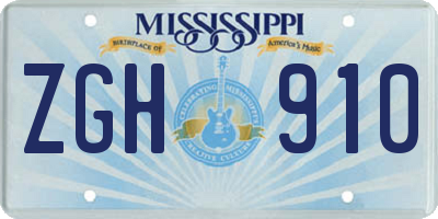 MS license plate ZGH910