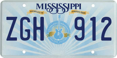 MS license plate ZGH912