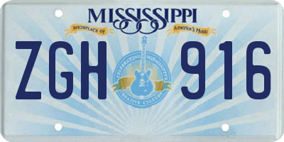 MS license plate ZGH916